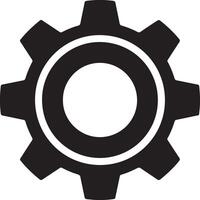 Sleek Black Gear Cog Rotating Seamlessly, Illustrating Industrial Strength and Precision Engineering, a Symbol of Power and Efficiency vector