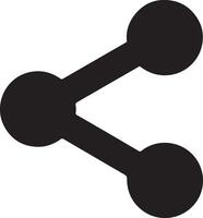 Simple Black Share Icon Digital Connection, Networking Symbol, Modern Interface Element for Website or App, Clean Minimalist Design, Isolated on White Background vector