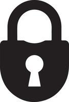 Secure Black Padlock Icon Symbol of Safety, Privacy, and Data Protection on White Background - Professional digital artwork with vibrant colors and detailed composition vector