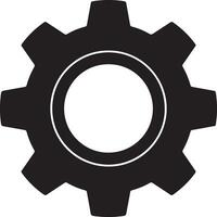 A Striking Black Gear Cog, Symbol of Industrial Strength and Mechanical Precision, Isolated on White Background vector