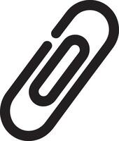 Bold Black Paperclip Icon Simple, Elegant Attachment Symbol for Digital Documents and Online Files, Representing Connection and Secure Information Transfer vector