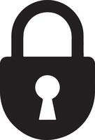 Secure Black Padlock Icon A Symbol of Safety, Privacy, and Data Protection in a Digital World vector