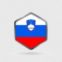 Slovenia Flag Icon in Hexagon Shape. vector