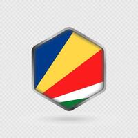 Seychelles Flag Icon in Hexagon Shape. vector