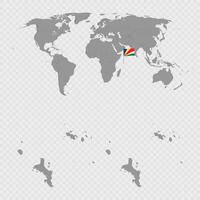 Seychelles Map Set with World Location. vector