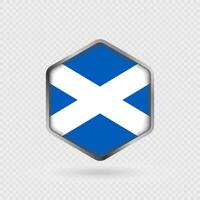 Scotland Flag Icon in Hexagon Shape. vector