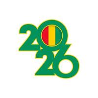 2026 banner with Guinea flag inside. vector