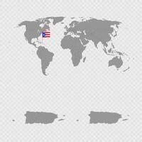 Puerto Rico Map Set with World Location. vector