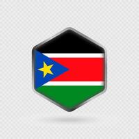 South Sudan Flag Icon in Hexagon Shape. vector