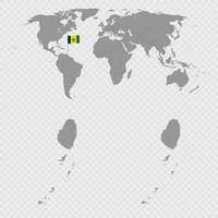 Saint Vincent and the Grenadines Map Set with World Location. vector