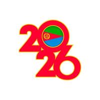 2026 banner with Eritrea flag inside. vector