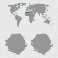 Sierra Leone Map Set with World Location. vector