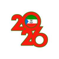 2026 banner with Equatorial Guinea flag inside. vector