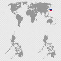 Philippines Map Set with World Location. vector