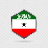 Somaliland Flag Icon in Hexagon Shape. vector