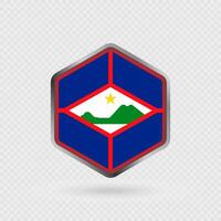 Sint Eustatius Flag Icon in Hexagon Shape. vector