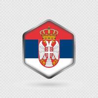 Serbia Flag Icon in Hexagon Shape. vector
