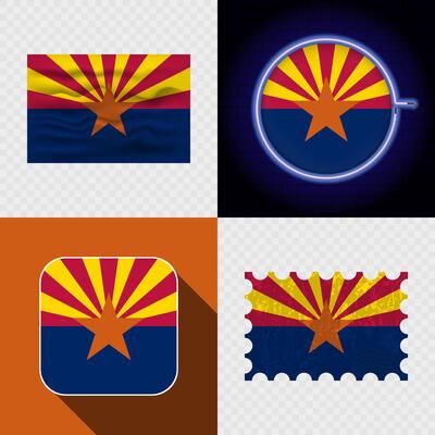 Creative Arizona Flag Icon Set Collection.