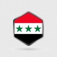 Syria Flag Icon in Hexagon Shape. vector