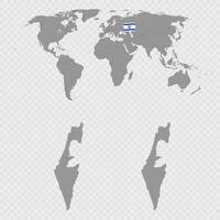 Israel Map with World Location. vector