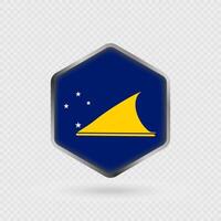 Tokelau Flag Icon in Hexagon Shape. vector