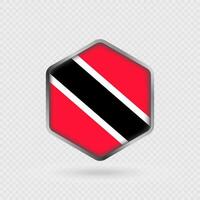 Trinidad and Tobago Flag Icon in Hexagon Shape. vector
