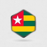 Togo Flag Icon in Hexagon Shape. vector