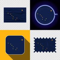 Alaska flag variations and designs vector