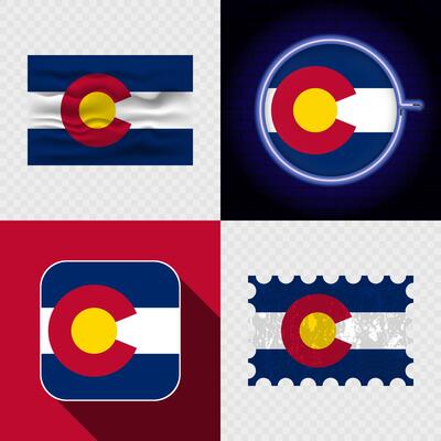 Creative Colorado Flag Icon Set Collection.