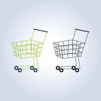 Shopping cart, grocery wheel design in different color vector