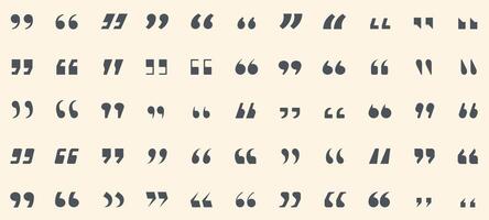 Quote icon. Quotation mark for speech, dialogue chat comment symbols for communication design, double comma. black quoted buttons isolated set vector