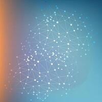 Technology dotted lines abstract background blue gradient, geometric shapes pattern vector