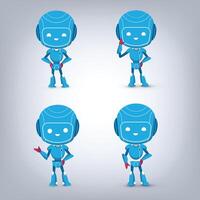 Robot in blue color with hand gestures design art vector