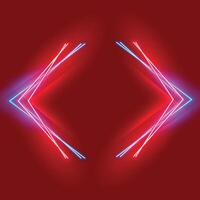 Neon glowing light line with dark red background vector