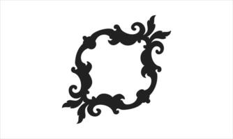 Elegant black swirl frame design element vector