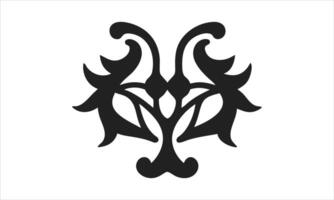 Elegant black floral design symmetrical pattern vector