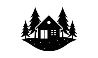 Cozy cabin in the woods peaceful retreat vector