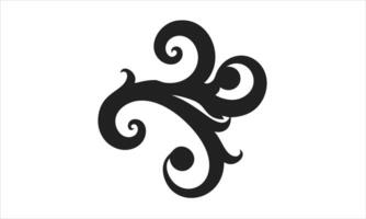 Abstract black swirl design element graphic vector