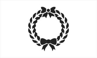 Elegant black double doors with laurel wreaths vector