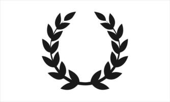 Simple black laurel wreath circle design icon vector