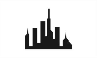 Modern city skyline silhouette minimalist design vector