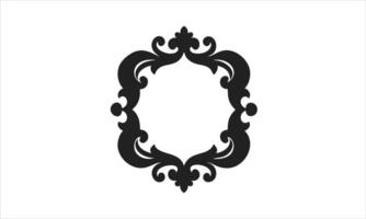 Elegant black floral frame design element vector