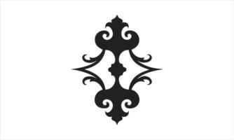 Elegant black ornate design element isolated white background vector