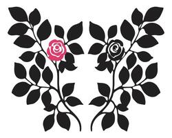 Black and white seamless floral pattern with vintage flower, leaf, and butterfly elements for a nature-inspired design vector