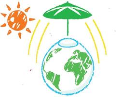 A vibrant green globe cradled by a leaf symbolizes the urgent concept of saving our planet's environment vector
