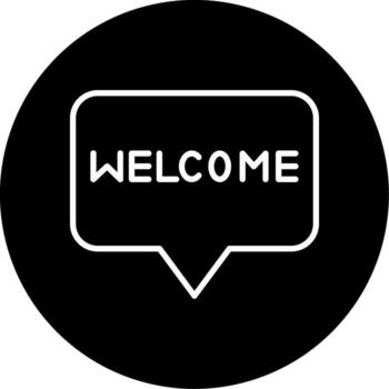 Warm Welcome Message Line Circle Inverted vector