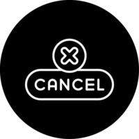 Cancel Action Button Line Circle Inverted vector