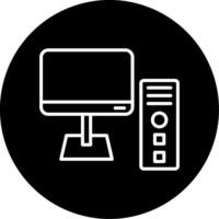 High Performance Desktop Computer Line Circle Inverted vector