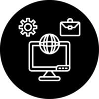 Global Freelance Platform Access Line Circle Inverted vector