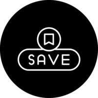 Save Changes Button Line Circle Inverted vector